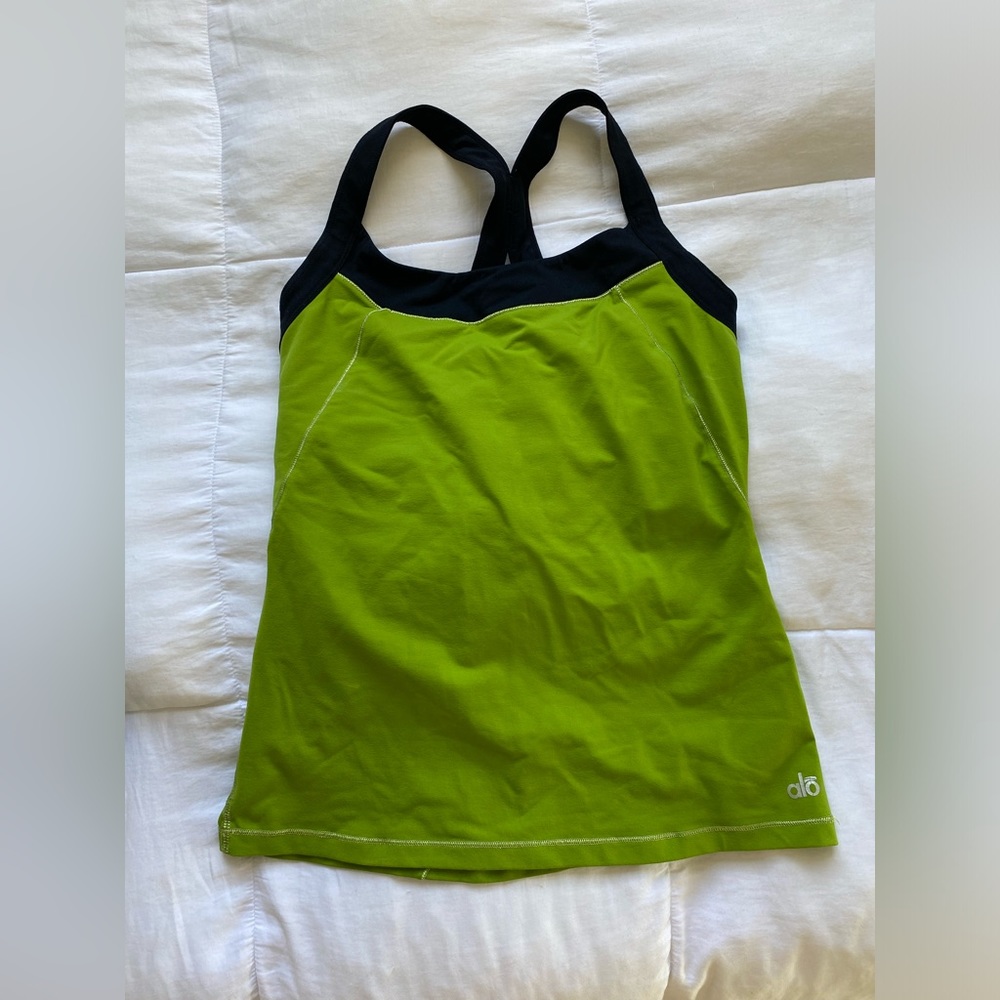 Alo Cool Fit Green Racerback Tank Top